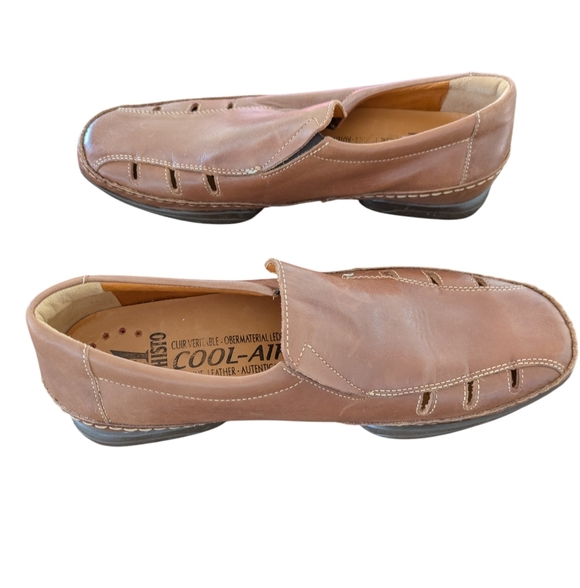 MEPHISTO MENS SHOES 8 M Tan LEATHER SANDALS COOL AIR Slip on - Picture 4 of 7